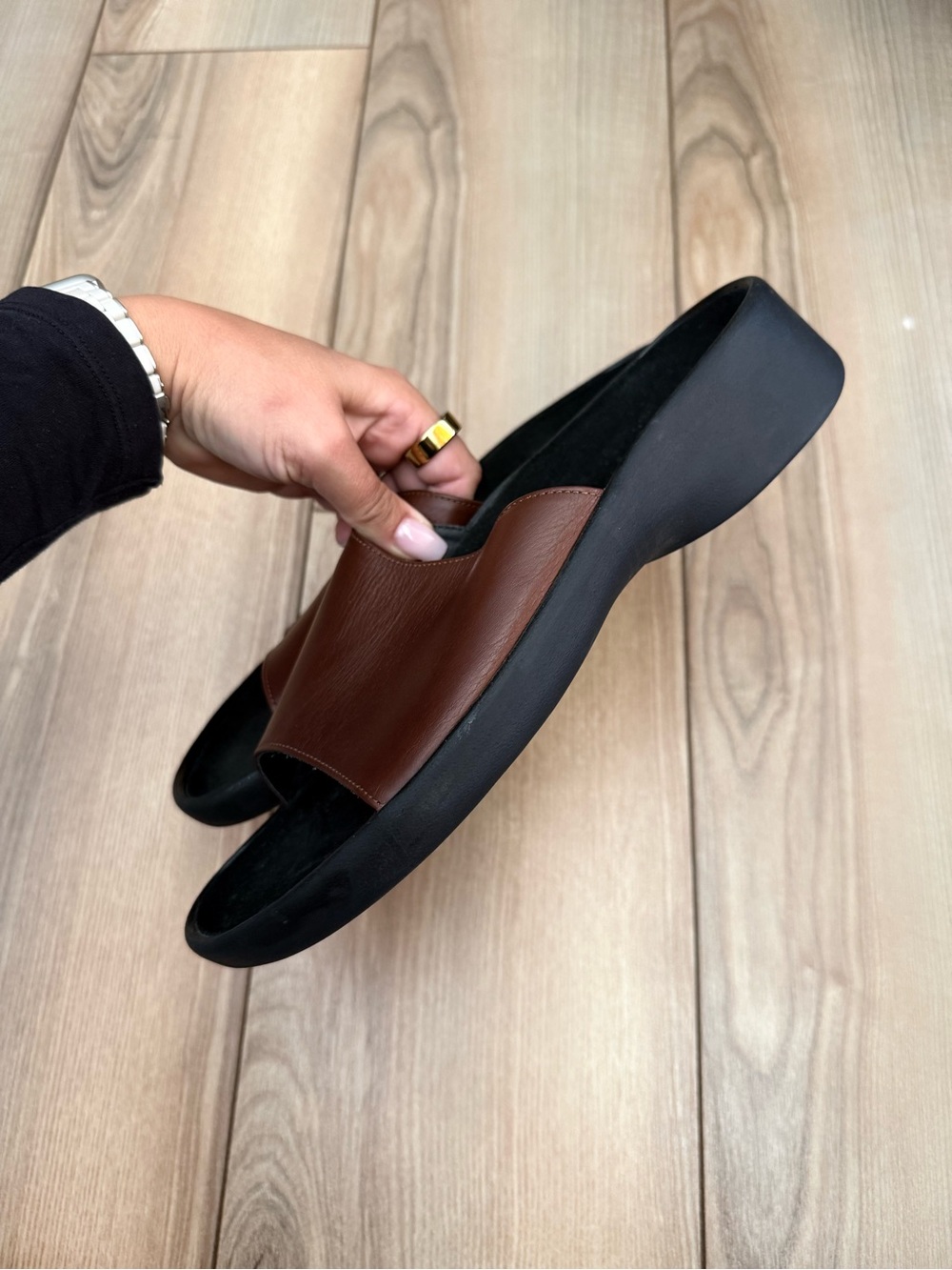 Rare Vintage Tatami by Birkenstock Brown Leather Slide Sandals Men's 10 / EU 43 - Picture 8 of 8